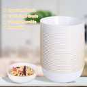 I00000 50 Pack White Plastic Bowls with Gold Rim,16 oz Disposable Soup Bowls,Premium Heavy Plastic Serving Bowls Ideal for Wedding & Party