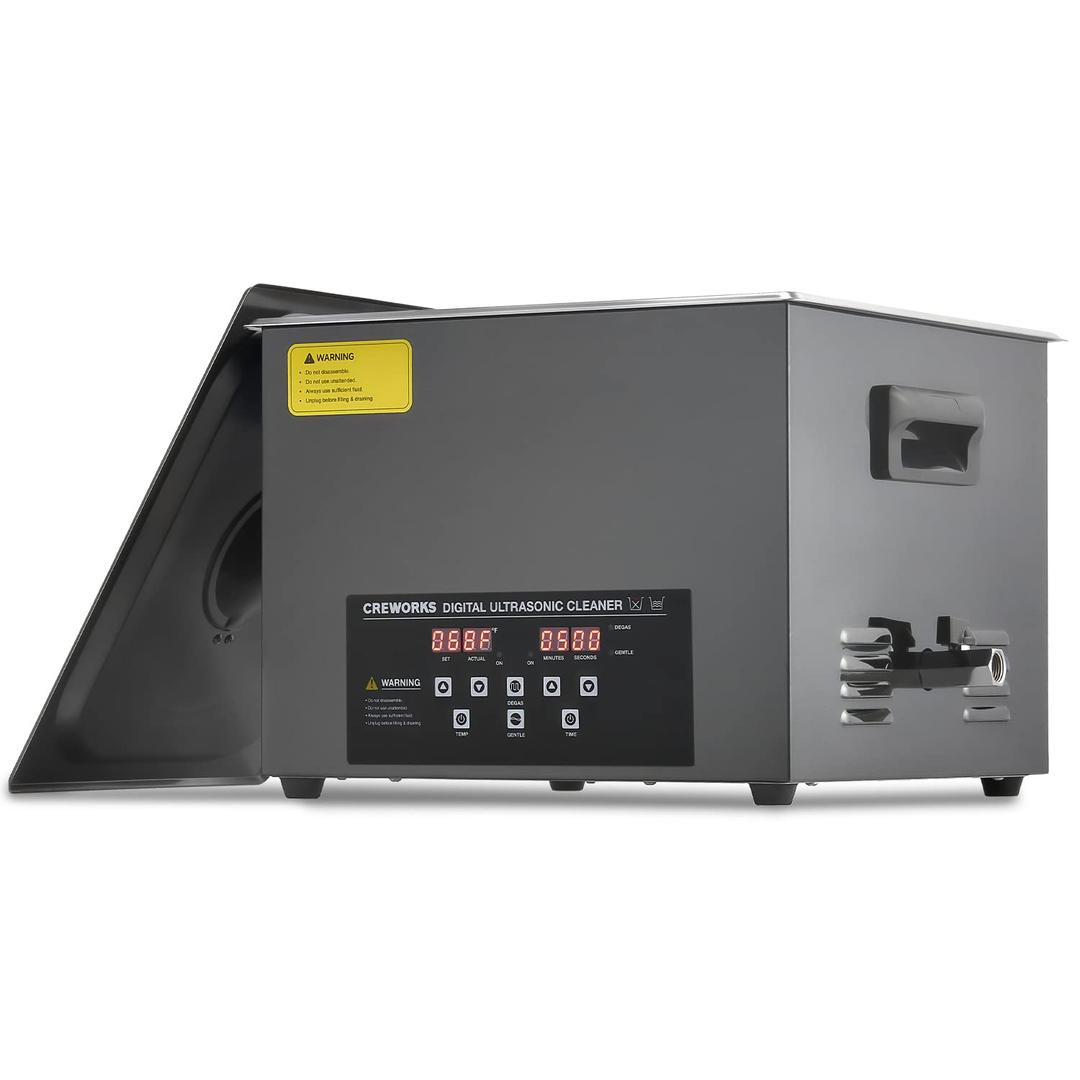 CREWORKS 15L Digital Ultrasonic Cleaning Machine with Degas and Gentle Mode, 360W Ultrasonic Cleaner with Heater and Timer, 40kHz Ultrasound Cleaner for Industrial Parts Carburetor Auto Tool CREWORKS 15L Digital Ultrasonic Cleaning Machine with Degas and Gentle Mode, 360W Ultrasonic Cleaner with Heater and Timer, 40kHz Ultrasound Cleaner for Industrial Parts Carburetor Auto Tool