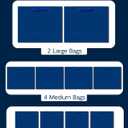 qiqee 10PCS Nordic Blue Gift Bags with Ribbon Handles Mulit Assorted Sizes Gift Wide Bags (2pcs Large 13", 4pcs Medium 9.6", 4pcs Small 6.3"22pcs Tissue Paper)