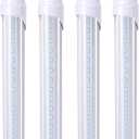 R17D/HO 8FT LED Shop Bulb, Rotating Base LED Tube Light, 6000K Clear Lens, Dual-Ended Power Bulb Lights, Non-dimmable, 2 Pin, Ballast Removed, (Replacement for F96T12/CW/HO 110W Fluorescent Light)