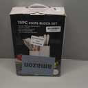 Kitchen Utensils Set,19 Pcs Cooking Tools and Knives Set,Cutting Board, Silverware Set, with Utensil Holder Precision Cutting and Organized Dining Kitchen Tool (White)