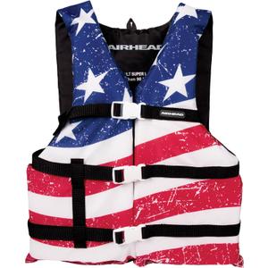 Sportstuff Stars & Stripes Life Jacket for Adults & Kids - USCG Approved Life Vest for Men, Women, Youth & Child, Open-Side Watersports Vest for Boating, Tubing & Swimming, Youth 50 - 90 Lbs