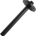 Ceiling Mount Shower Arm with Flange, 8 Inch Round Straight Extension Arm Pipe Replacement for Rain Shower Head & High Pressure, Stainless Steel, Matte Black