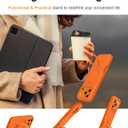 ZHK Liquid Silicone Designed for iPhone 17 Pro Case with Magnet Stand, [Precise Camera Lens Protection][Mil-Grade Drop Shockproof][Soft Anti-Scratch Microfiber Lining] Slim Fit Cover, Orange