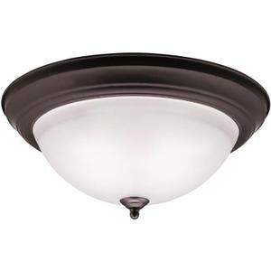 Kichler 8116NI Flush Mount Round Glass Ceiling Lighting, Brushed Nickel 3-Light (16" W x 7" H) 180 Watts