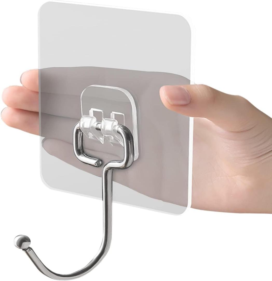 EKE 22Pack Large Sticky Hook Wall Weight Capacity 40Ib (max), Waterproof and rustproof, for Hanging Heavy-Duty Stainless Steel Towel and Coat Hooks, for Kitchen, Bathroom, Home and Office (22)