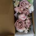 Ling's moment 2pcs Prom Wrist Corsage Artificial Flowers, Girl/Mother Corsages Wristlet Décor for Homecoming/Wedding/Anniversary, etc. Dusty Rose