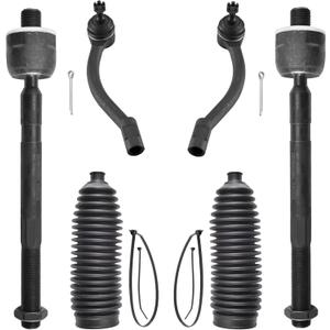 6pcs Front Steering Kit Tie Rod End Inner and Outer and Boots for Hyundai Elantra 2011-2017 and for Hyundai Veloster 2012-2017