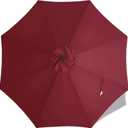 MASTERCANOPY Patio Umbrella 9 ft Replacement Canopy for 8 Ribs-Burgundy Canopy Only