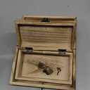 Vicenpal 2 Wooden Tree Keepsake Boxes with Lock, (8x5x3.2 inch & 7x3.7x2.8 inch), Handmade Decorative Treasure Chest Box, Gift Ideas for Men & Women Jewelry Rings Storage (Dark Color)