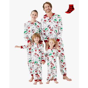 PATPAT Matching Family Christmas Onesie Pajamas – Holiday Hooded Jumpsuit Sleepwear PJs Couples Xmas Loungewear with Socks