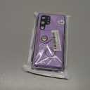 LEMAXELERS for Samsung Galaxy S22 Ultra Case with Card Slots. Purple YBK | PU Leather Magnetic Clasp, Ring Kickstand, Women Men Shockproof Protective Phone Cover for Samsung Galaxy S22 Ultra