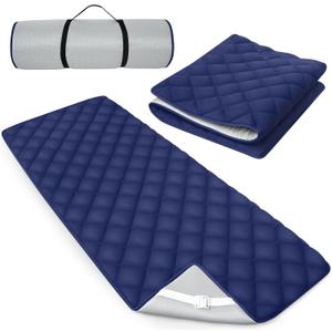 Quilted Foam Mattress Topper Pad, Non-Slip Super Soft Comfortable 75"x30", Cool Sleeping Pad for Camp Cot/RV Bunk/Narrow Twin Beds (Navy)