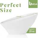 bUCLA 12 Pack White Plastic Serving Bowls - 20 OZ Angled Party Table Salad and Fruit Bowls Disposable for Chip&Candy, Ideal for Wedding