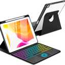 MePadKey Touchpad Keyboard Case for iPad 9th /8th/7th Generation 10.2 inch, 360 Degree Rotation Cover with Rainbow Backlit Wireless Detachable Keypad for iPad Pro 10.5/Air 3rd Gen (Black)