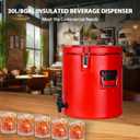 8 Gal Insulated Beverage Dispenser, Commercial Cold & Hot Drink Dispenser with 304 Stainless Steel Interior and Spout, Portable Water Jug for Camping, Party, Commercial Catering