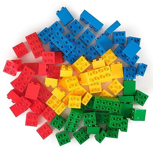Strictly Briks Large Building Blocks Set - Imaginative Construction Play with Toddler Blocks - Classic Toys for Kids - Colorful Building Bricks for Creative Play - 84 Pieces, Basic Colors