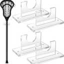 4 Pcs Acrylic Standard Size Lacrosse Stick Wall Mount Hockey Stick Wall Mount Ice Hockey Organizer Display Holder for Home Office (Clear)