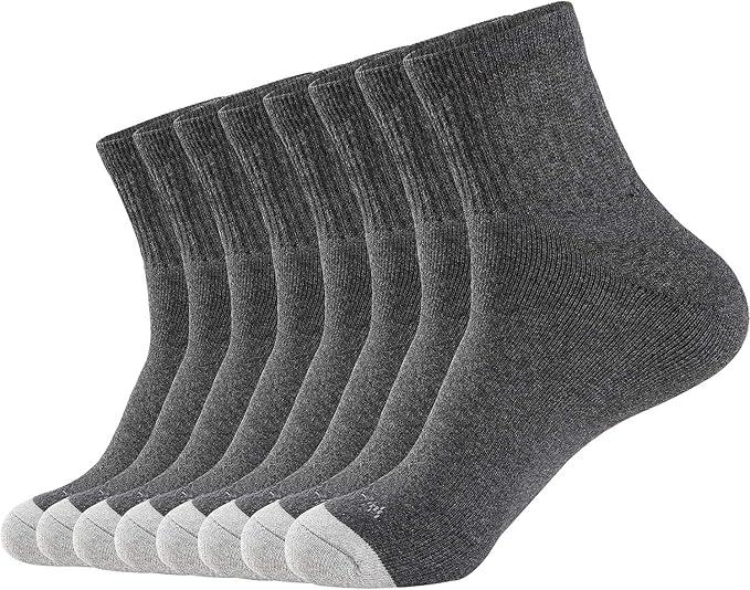 WANDER Men's Athletic Ankle Socks 3/8 Pairs Thick Cushion Running Socks for Men&Women Cotton Socks 6-9/9-12/12-15