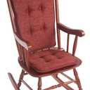 Klear Vu Embrace Rocking Chair Cushions for Living Room, Nursery, or Home Office, Tufted and Non-Slip Pads, 2 Piece Set, Seat 16"x15" and Seat Back 24"x17", Red