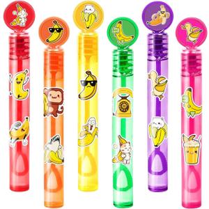 Banana Party Favors for Kids  24PCS Fruit-Themed Mini Bubble Wands, Great for Birthday Supplies, Pinata Fillers, Goodie Bags & Classroom Rewards