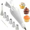 Reusable Cotton Piping Bags and Tips Set- 9pcs Frosting Piping Kit Cupcakes, Cookies Durable Cotton Exterior, Easy to Clean, Eco-Friendly Baking Kit for Home Bakers & Chefs