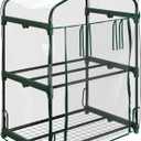 2 Tier Mini Greenhouse - Portable Greenhouse with Steel Frame and PVC Cover for Indoor or Outdoor - 27 x 19 x 37.5-Inch Green House by Home-Complete