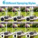 3.5W Solar Fountain with 6 Spray Nozzles & 4 Fixed Rods, Floating Solar Powered Water Fountain Pump for Bird Bath, Garden, Pond, Pool, Outdoor