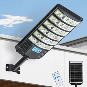 Solar Street Light with Motion Sensor, Solar Lights Outdoor Waterproof IP66, Dusk to Dawn Security Flood Light with Remote for Yard Garden Driveway Parking Lot, LED Solar Powered Outdoor Lighting