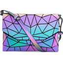 LOVEVOOK Geometric Luminous Purses and Handbags for Women Holographic Reflective Crossbody Bag Wallet