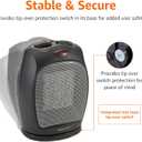 Amazon Basics Oscillating Ceramic Space Heater, Portable Indoor Heating Solution, With Overheat and Tip-Over Protection, Thermostat, 1500W, 7.52"D x 6.34"W x 9.45"H, Black