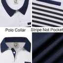 Hardaddy Men's Striped Polo Shirt Short Sleeve Casual Color Block Graphic Tee Collared Golf Shirts for Men (Blue, XXXL)