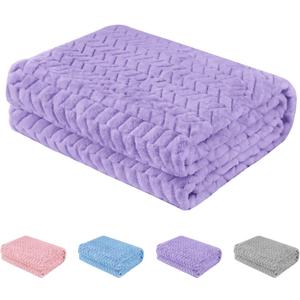 Baby Blanket Flannel, Cozy Throw Blankets for Newborn Infant and Toddler, Super Soft and Warm Receiving Baby Blanket for Crib Stroller (Purple 4050")