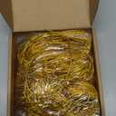 Vercraft 200 Pcs Gold Stretch Loops with Pre Tied Bows Metallic Elastic Ribbon String Elastic Cord for Gift Boxes Tags Gift Wrapping Crafts(10 Inch,Gold)