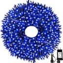 105FT 300LEDs Christmas Lights Outdoor Indoor 8 Modes for Christmas Tree Party Decoration, 100% UL Listed (Blue, 105 FT)