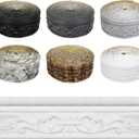 Wallpaper Border 360" x 3.1" Peel Stick Foam Molding Trim Self Adhesive, Crown Molding Wallpaper Border Flexible, 3D Wall Edging Lines Foam Baseboard, Wall Base Moulding Trim for Home DIY Decoration (White)