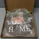 Interchangeable Seasonal Welcome Sign Front Door Decoration, Rustic Round Wood Wreaths Wall Hanging Outdoor, Farmhouse, Porch, for Spring Summer Fall All Seasons Holiday Halloween Christmas. (12 Inch, 01blown)