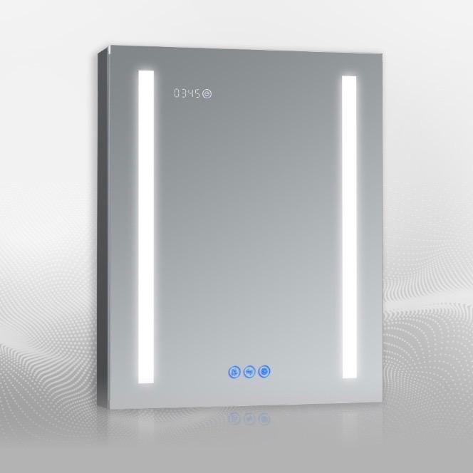 24x30 LED Mirror Defogger, Makeup Mirror 3X, Adjustable Color Temp & Dimmer, Outlets & USB (24x30) (CASE 24x30 IN One Door)