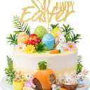 22Pcs Easter Bunny Cake Topper Set Easter Eggs Cake Decorations for Easter Party Supplies
