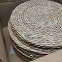 13 Inch Placemats Set of 24, Boho Round Woven Place Mats for Dining Table Decor, Rustic Jute Chargers for Dinner Plates, Outdoor Patio, Farmhouse Wedding, Water Hyacinth Wicker Rattan Braided Placemat