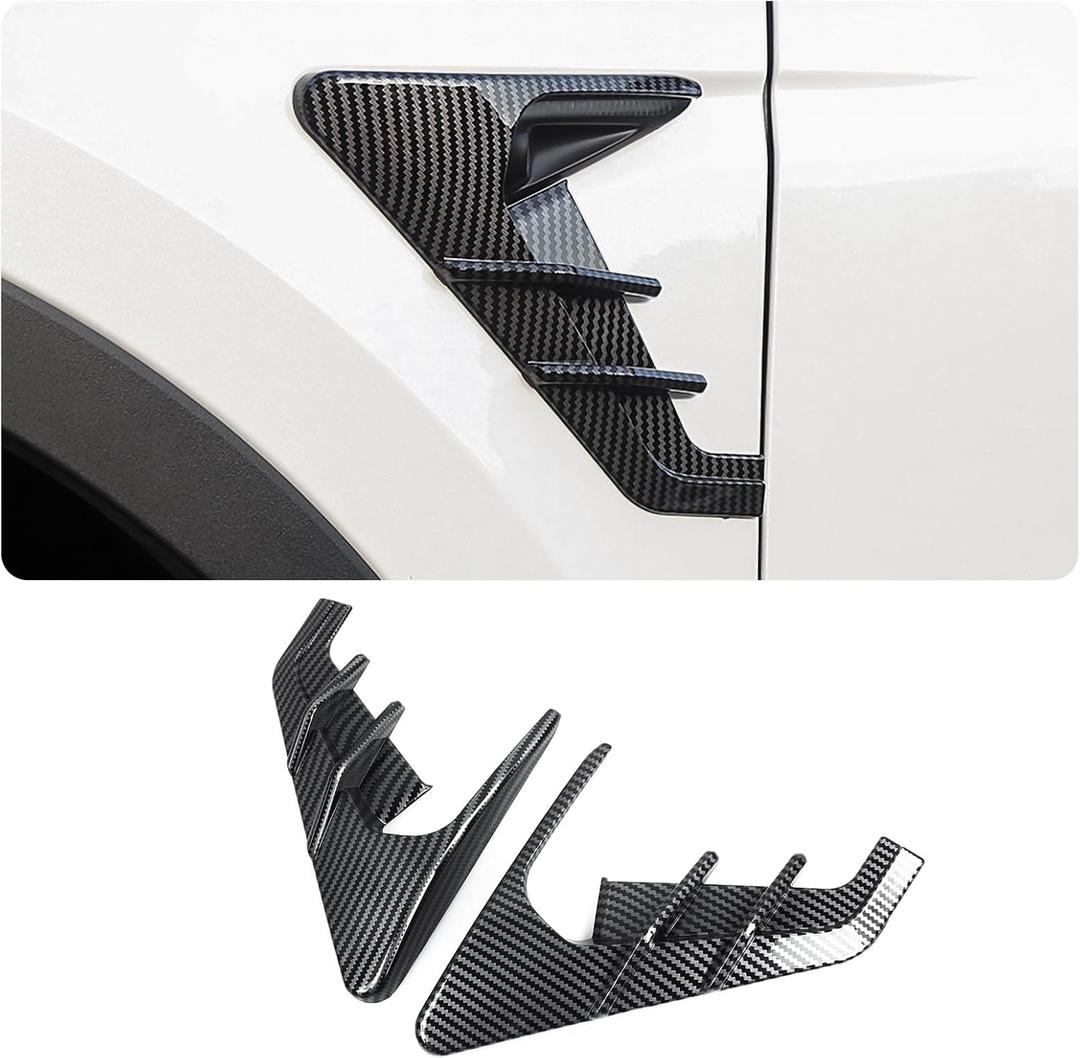 Side Fender Camera Cover Trim Compatible with 2017-2023 Model 3/2019-2024 Model Y, Side Markers Turn Signal Cover, Side Camera Protector Turn Signal Markers (Glossy Carbon Fiber Pattern)