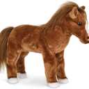 Bearington Blaze Plush Horse Stuffed Animal - 13.5" Realistic Stuffed Horses Plush Toys with Soft Brown Fur and White Hooves - Lifelike Cuddly Horse Plushies Gift for Kids, Toddlers and Animal Lovers