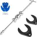 Clatoon Inner CV Axle Puller Tool with 5/8"-18 Slide Hammer, Slide Hammer Puller Set with 63mm 48mm CV Joint Fork Adapter, Axle Removal Tool for Front Wheel Drive Bearing & Joint Extraction