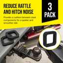 Mission Automotive 2 Inch Hitch Silencer Pads - Noise & Rattle Reducer - Hitch Reducer Silencer Pads for 2 Inch Ball Mounts - Pack of 3, Black