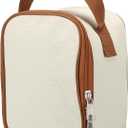 PATIKIL 5"x4"x6" Insulated Lunch Bags, Reusable Bento Bags Thermal Lunch Tote Portable Food Containers Bag for Men and Women, Beige