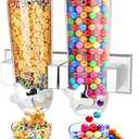 Cereal Dispenser Wall Mounted, Large Dry Food Dispenser with Cup, Grains Dispenser Wall Mounted, Candy Dispenser Wall Mount for Store Food Coffee Beans Nuts Snacks, Kitchen Cereal Storage Container 3L