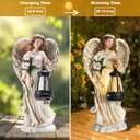 Solar Angel Outdoor Decor Garden Statues 13.2 inches Angel Figurines Outdoor Sculptures with Solar Lantern for Outside Yard Art Patio Balcony Front Lawn Ornaments Gifts for Mom Grandma Women