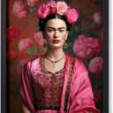 Poster Master Frida Poster - Portrait Print - Flower Art - Mexican Painter Art - Minimal Art - Gift for Men & Women - Floral Decor for Bedroom, Living Room or Office - 11x14 UNFRAMED Wall Art