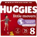 Huggies Size 8 Diapers, Little Movers Baby Diapers, Size 8 (46+ lbs), 76 Count (2 Packs of 38)