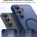CANSHN Designed for Samsung Galaxy S25 Plus Case (2025) [Full Camera Protection] [Compatible with Magsafe] Translucent Matte Back Protective Phone Cover, Deep Blue